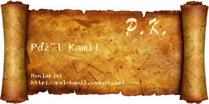 Pál Kamil névjegykártya